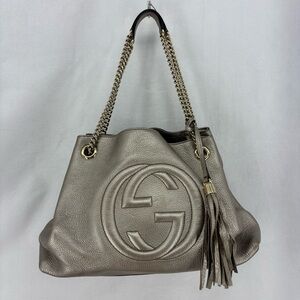 Gucci Metallic Gray Shoulder Bag